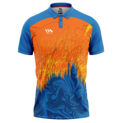 Whitedot Fire Blue Sports T-shirt